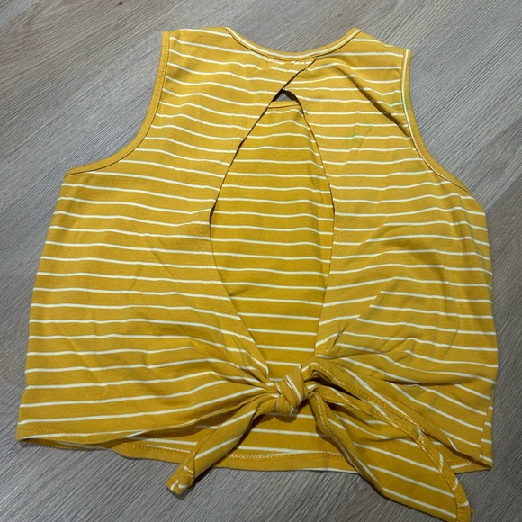 Poof! Mustard and White Striped Tank Top - Picture 3 of 4